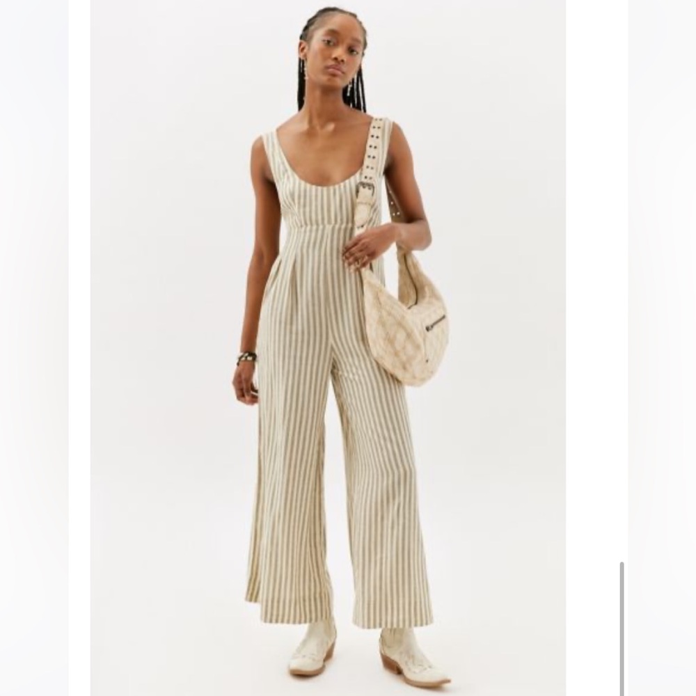 Urban outfitters Shane stripe linen jumpsuit